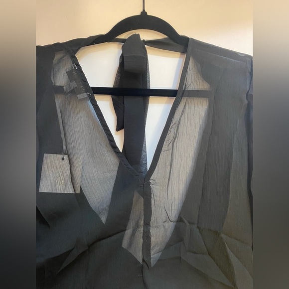 NWT Hayden Los Angeles Sheer Black Blouse Size Small - Picture 4 of 6
